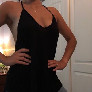 Black Spaghetti Strap Tank-Top